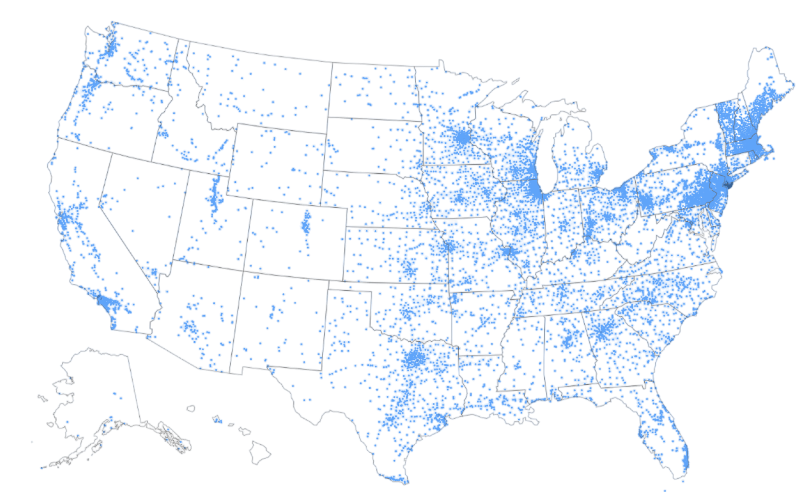 GatherGov's coverage map